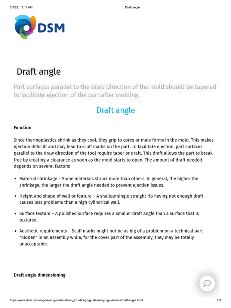 Draft Angle PDF Mechanical Engineering Industrial Processes