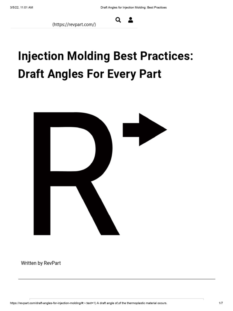 Draft Angles For Injection Molding - Best Practices | PDF