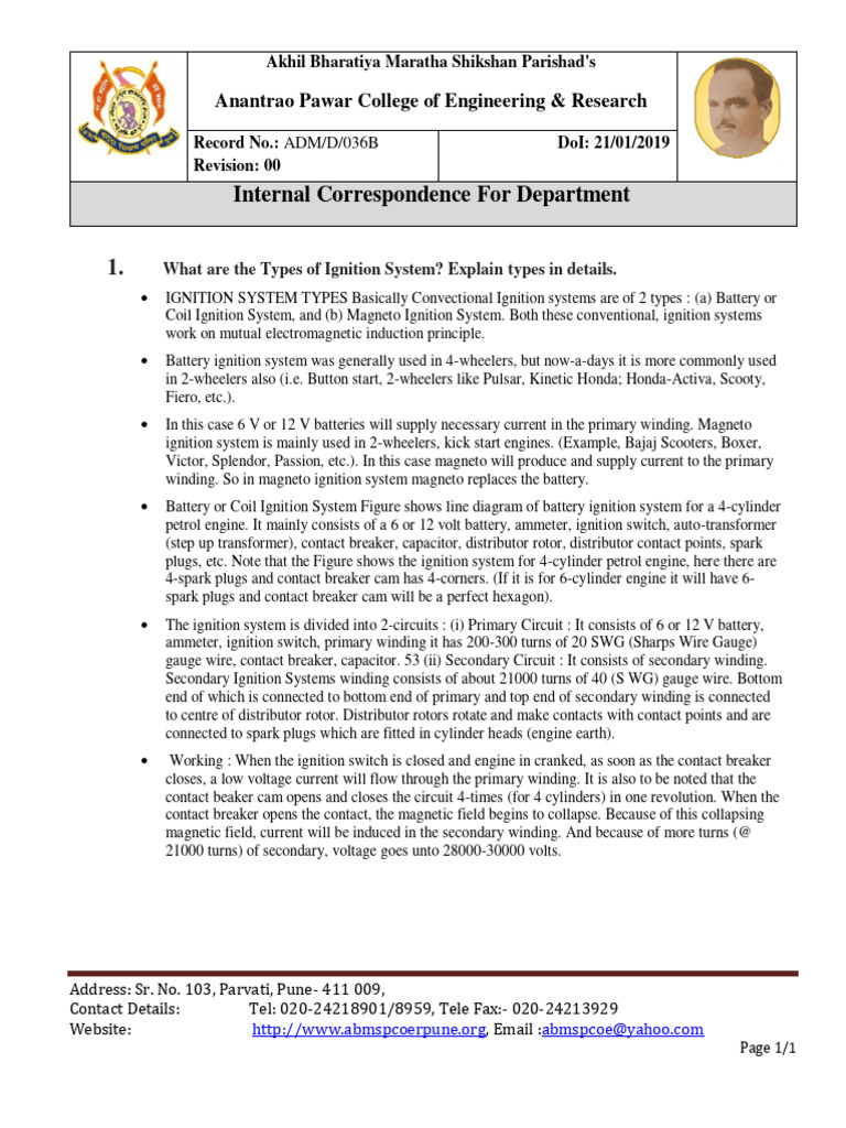 Automobile Engine Systems Question Bank PDF Fuel Injection