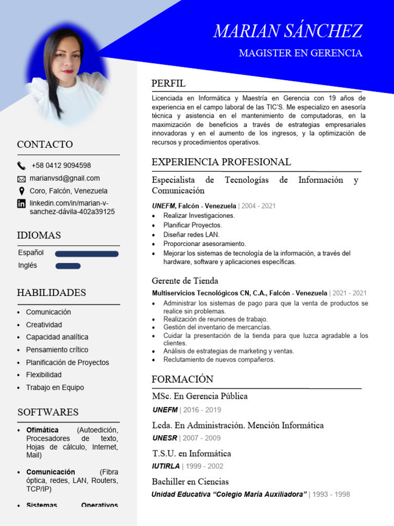 Curriculum Actualizado Marian | PDF | Informática | Internet