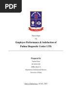 Thesis On Employee Performance & Satisfaction of Padma Diagnostic Center LTD.'