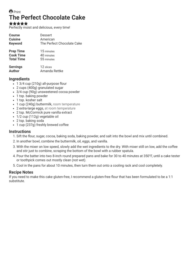 The Perfect Chocolate Cake I Am Baker PDF