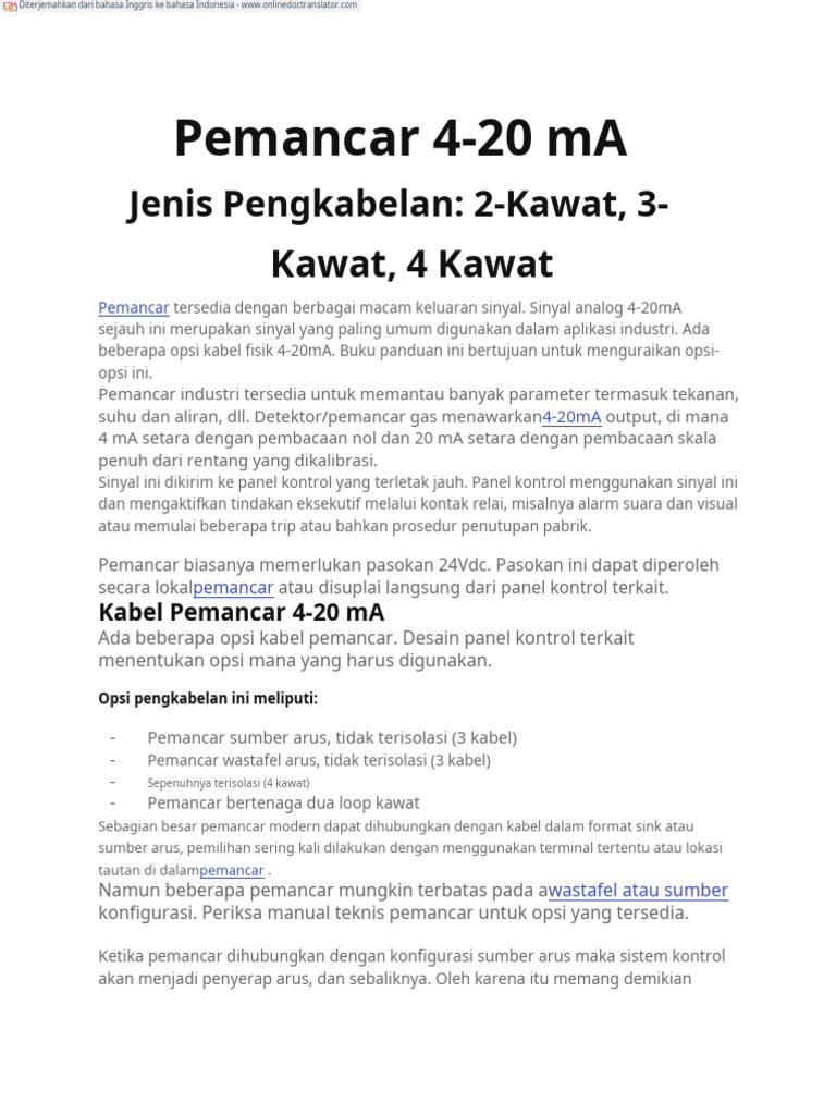 2 Wire 3 Wire 4 Wire Transmitter Wiring - En.id | PDF