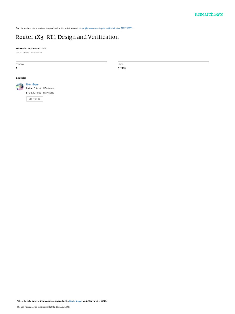 Router1X3 RTLDesignandVerification | PDF | Computer Network | Internet ...