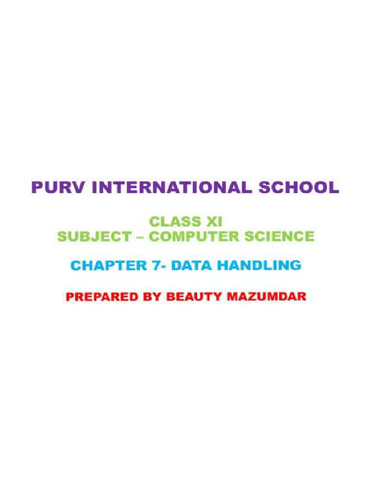 Ch-7 Data Handling | PDF