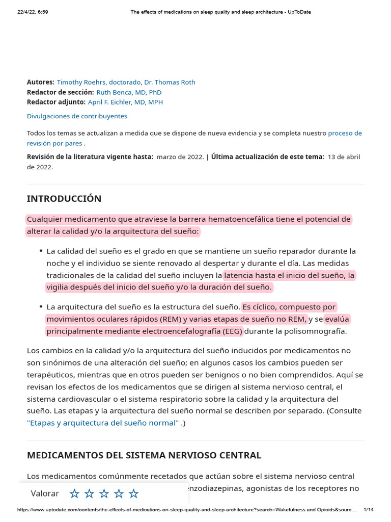 The Effects of Medications On Sleep Quality and Sleep Architecture
