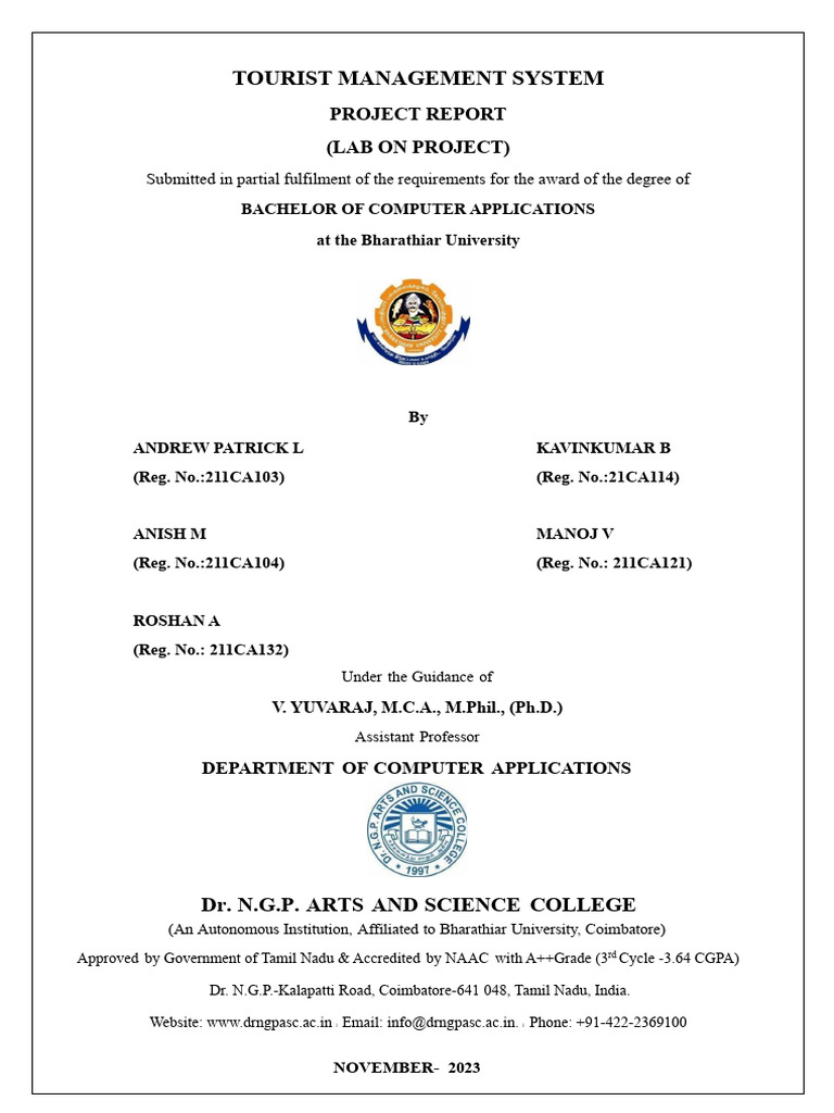 Tourist Management System Pdf Databases Php