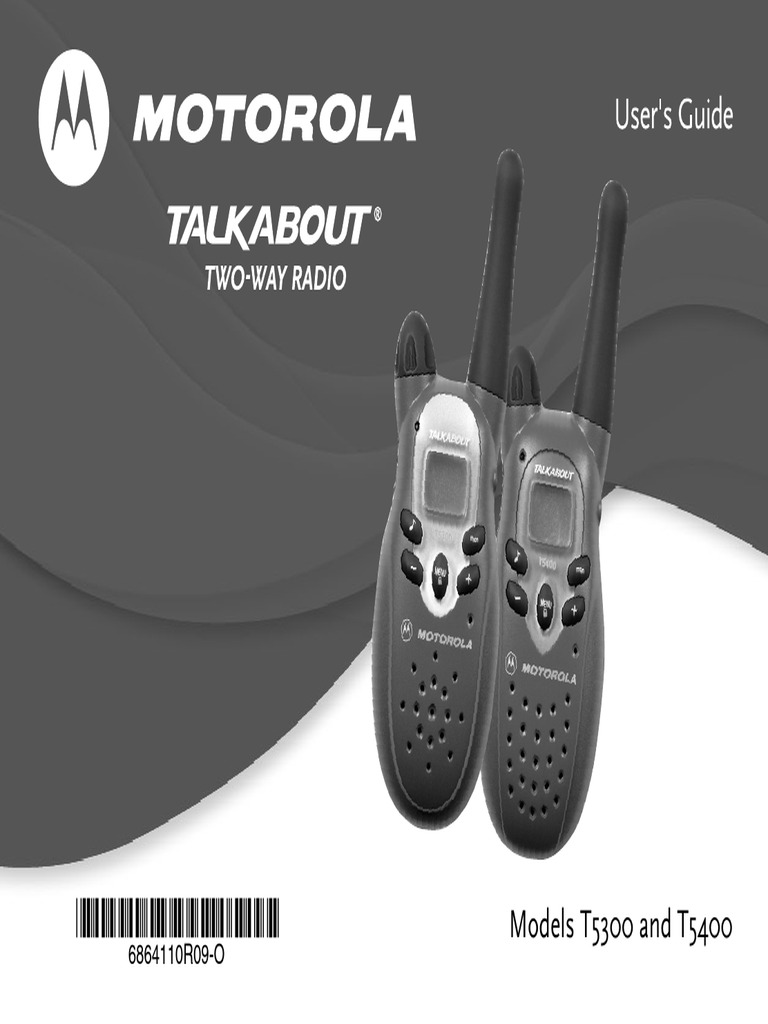 Motorola T5300/T5400 Radio Manual | PDF | Radio | Airbag