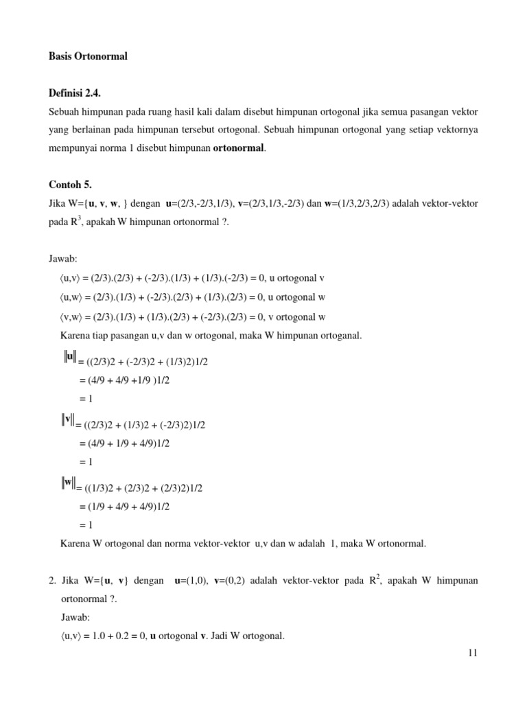 Basis ortonormal dan proses gram schmidt pdf