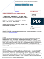 A Escrita Como Performance e As Cartas Como Método - Carta Às Leitoras e Leitores Deste Artigo