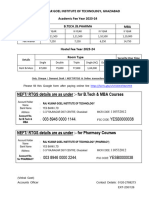 Academic & Hostel Fee Year 2023-24