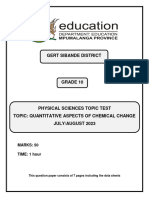 Topic Test G10 QP (Quantitative Aspects of Chemical Change 2023) - 1