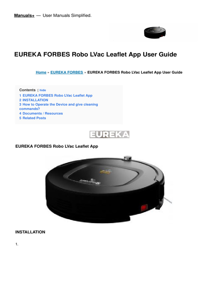 Eureka Forbes Robo LVAC App Guide | PDF | Mobile App | Wi Fi