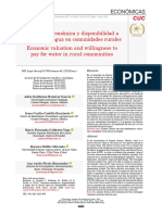 Valoración Económica y Disponibilidad A Pagar Por El Agua en Comunidades Rurales
