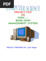 Topic:-Book-Shop Management System: Project File