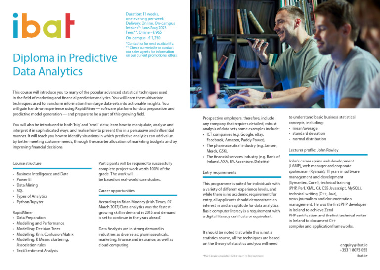 Diploma in Predictive Data Analytics | PDF | Analytics | Predictive