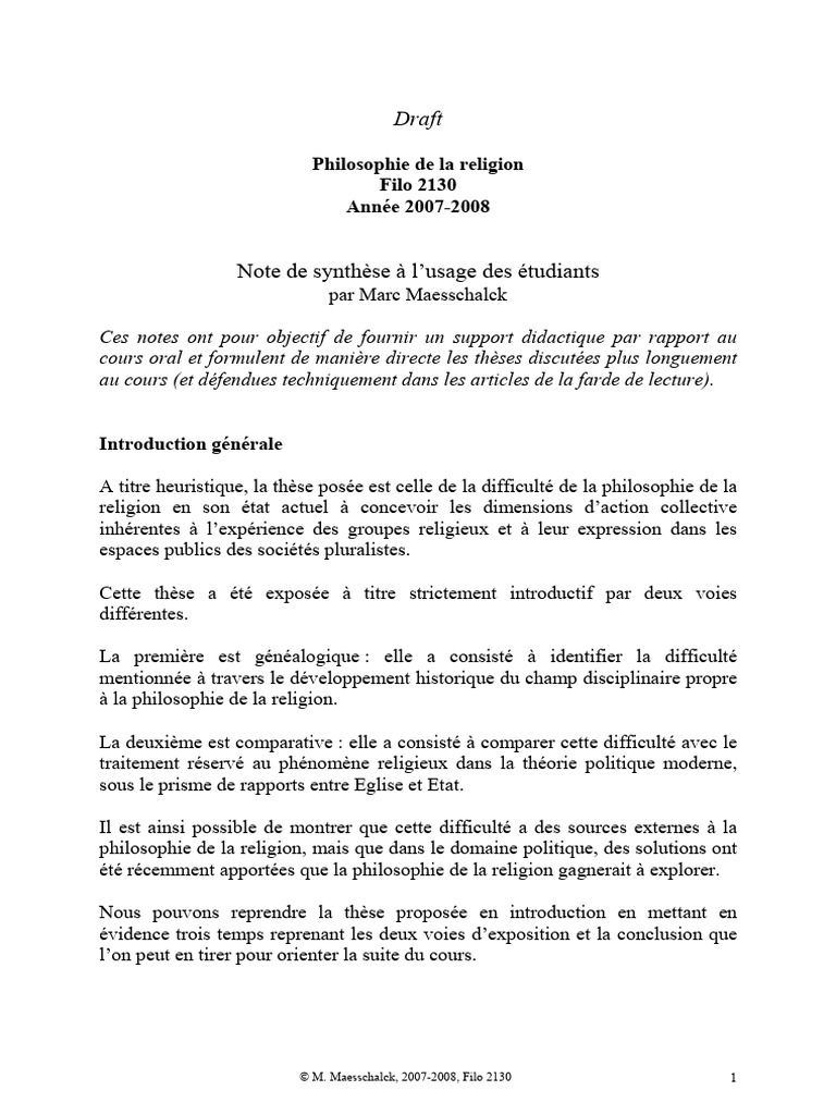 Philosophie de la religion et action collective | PDF | Philosophie de ...
