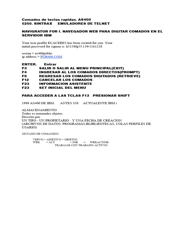 Comandos del teclado as400 pdf