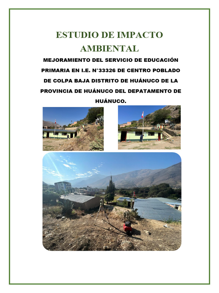 Impacto Ambiental en Colpa Baja, Huánuco | PDF | Residuos | Entorno natural