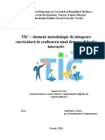 TIC - Element Metodologic de Integrare Curriculară În Realizarea Unui Demers Didactic Interactiv