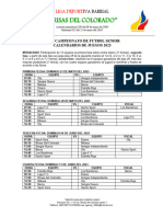 Calendario Juego Campeonato de Futbol Senior 2023