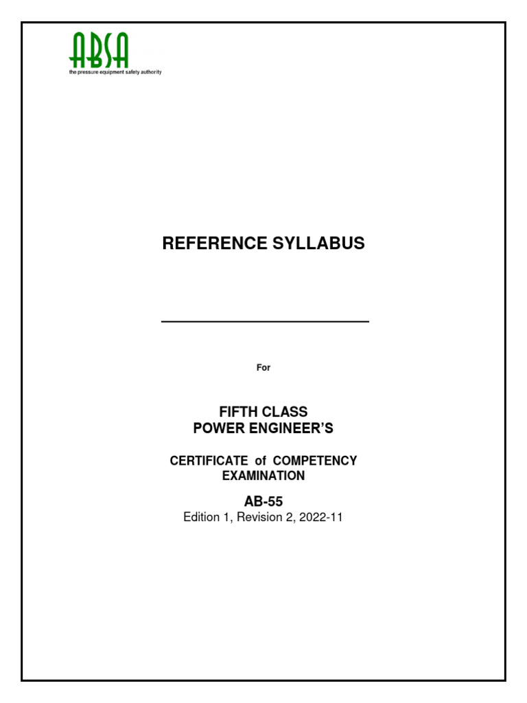 5th Class Power Engineer Exam Syllabus | PDF | Boiler | Mechanical ...