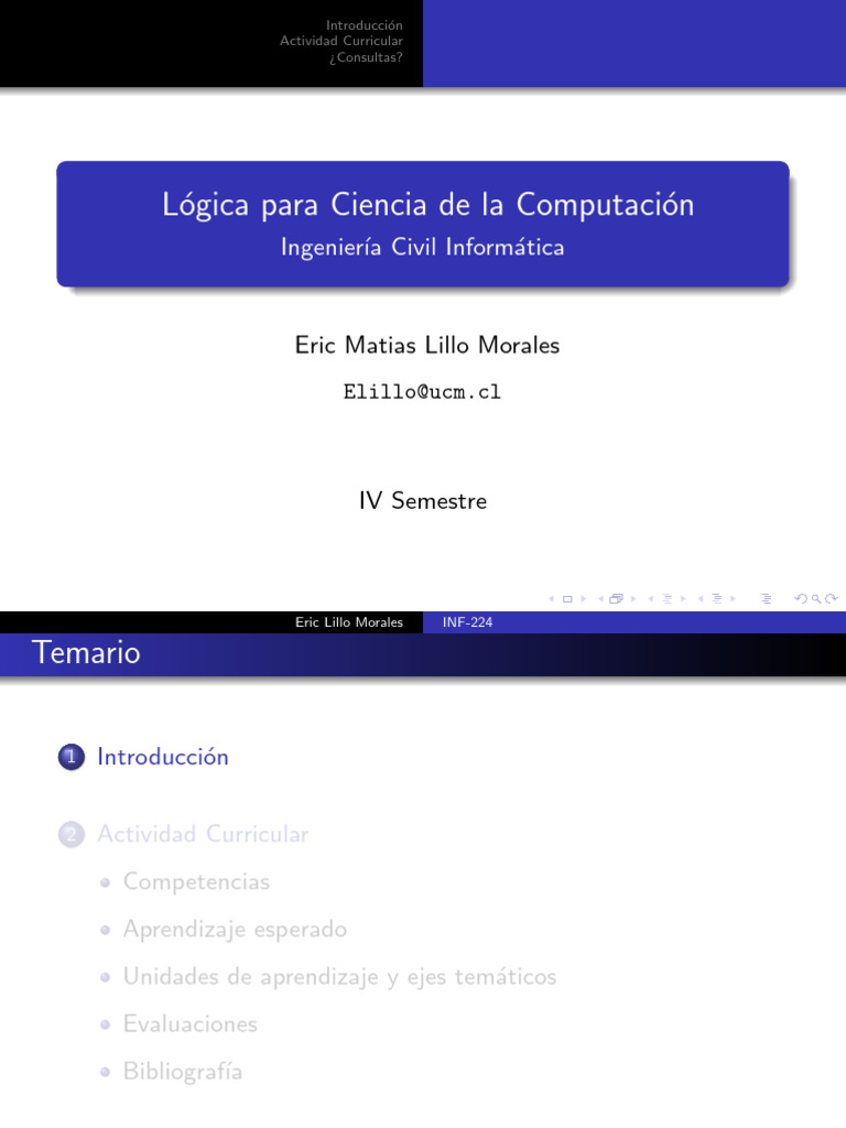 Lógica en Ingeniería Informática | PDF
