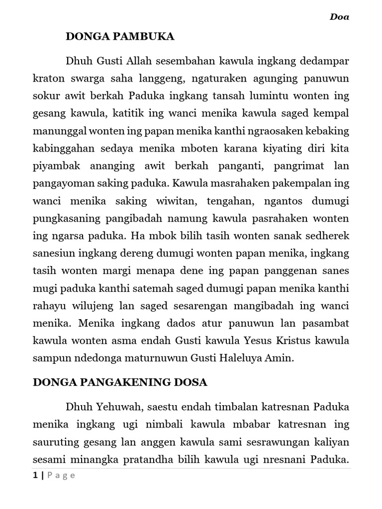 Doa Jawa | PDF