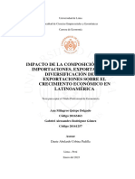 Impacto de La Compocision de Importaciones y Exportaciones en El Crecimiento Economico