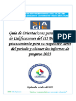 Guia de Orientaciones para Registrar Calificaciones Por Periodo Del Iii Bimestre - Obtener Informe de Progresos