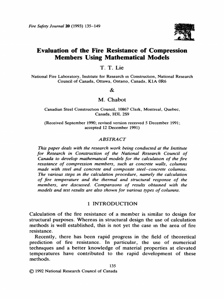 Fire Resistance Models for Compression Members | PDF | Strength Of ...