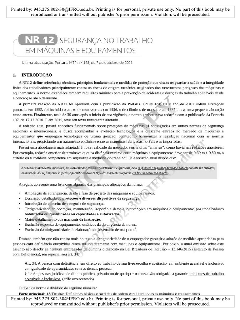 NRs Comentadas - NR 12 | PDF