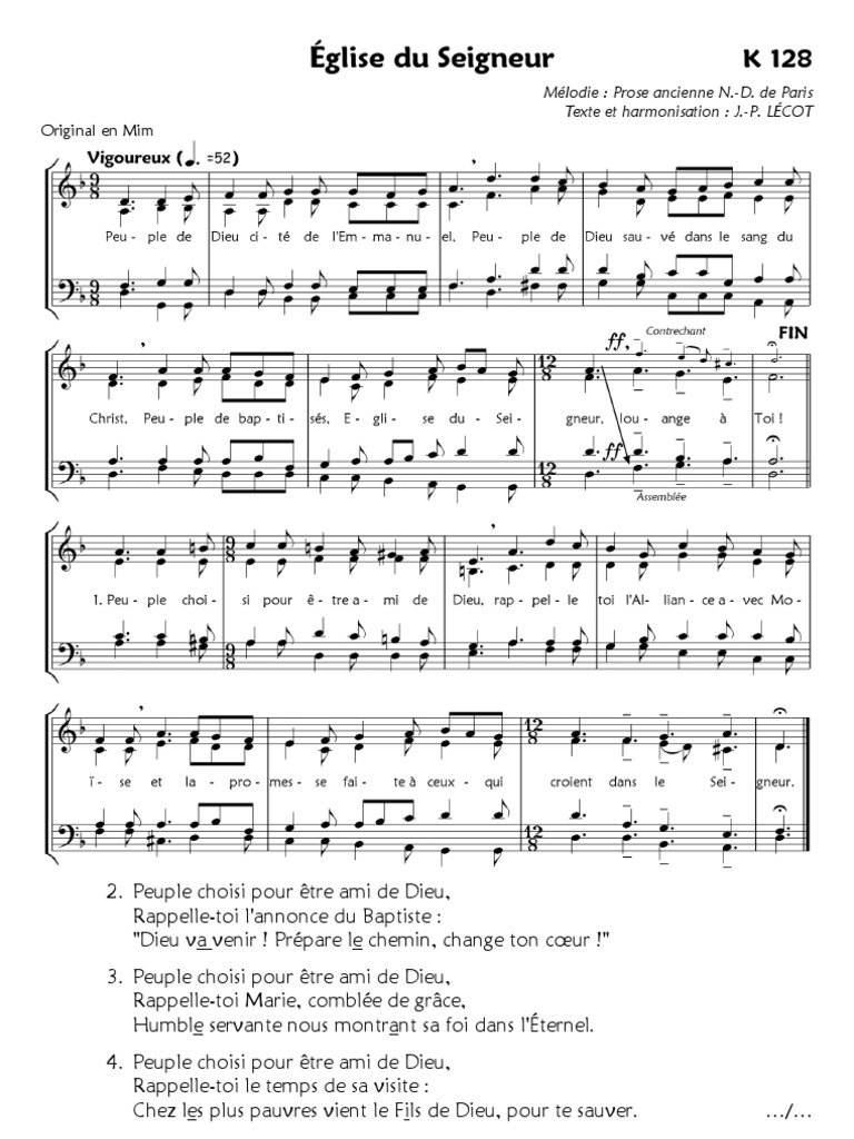 Tu Aimeras Le Seigneur Ton Dieu Partition Pdf