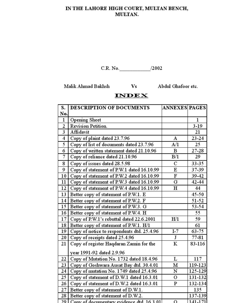 Lahore High Court Civil Revision Case | PDF | Summons | Lawsuit