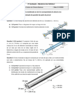 2 Avaliação de Mecânica Dos Sólidos I - 2021-2 - Kelvin