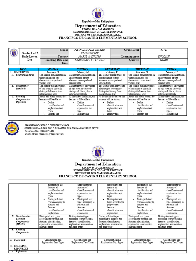 Q3 W1 Classification and Explanation Text Types | PDF