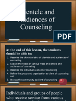 Clientele and Audiences of Counseling