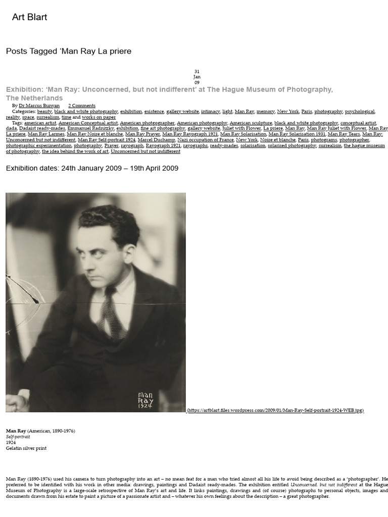 Man Ray La Priere - Art Blart | PDF