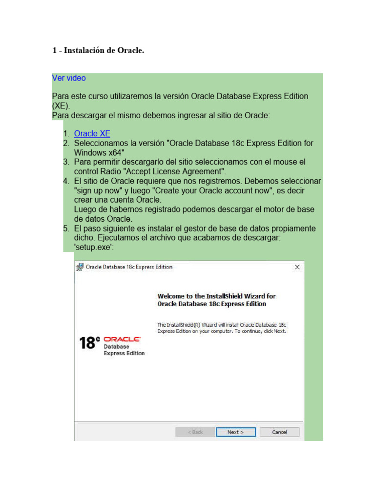 Instalación y uso de Oracle XE y SQL Developer | PDF | Tipo de datos ...