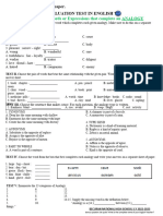 Evaluation Test in Analogy Set B