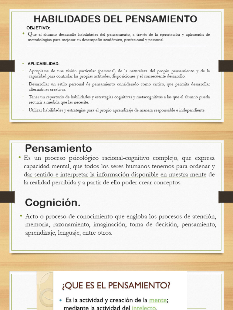 Desarrollo de Habilidades del Pensamiento | PDF | Aprendizaje | Pensamiento