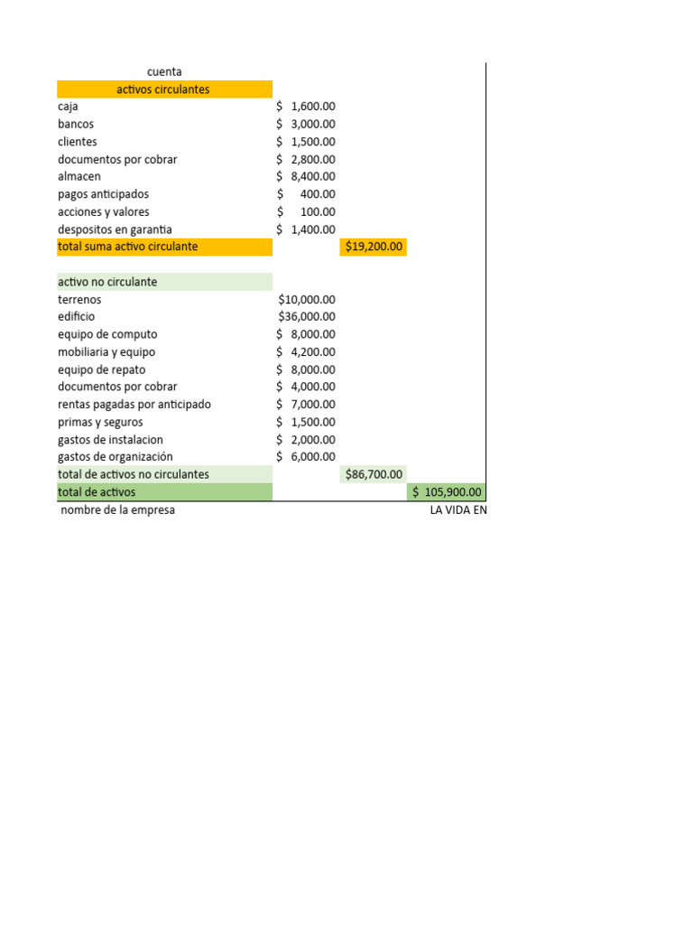Balance General de La Vida en Rosa, S.A. | PDF | Contabilidad | Bancos