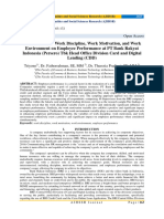 The Influence of Work Discipline, Work Motivation, and Work Environment On Employee Performance at PT Bank Rakyat Indonesia (Persero) TBK Head Office Division Card and Digital Lending (CDD)