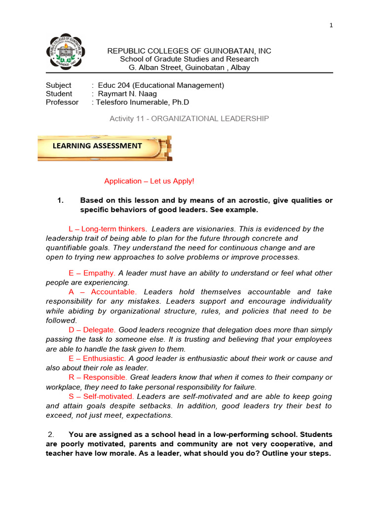 Leadership Strategies in Education | PDF | Leadership | Mindset