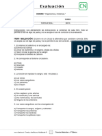 5basico - Evaluacion N4 Ciencias - Clase 02 Semana 18 - 1S