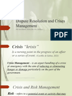 Dispute Resoluton and Crises Management