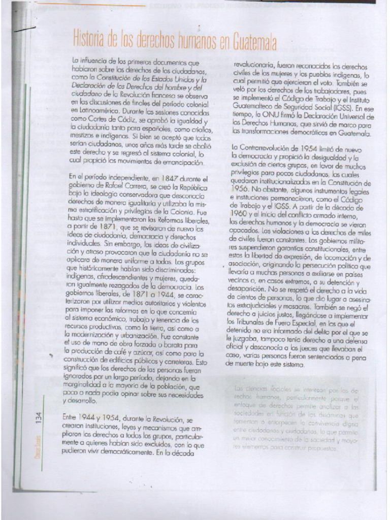 Historia de Los Derechos Humanos en Guatemala PDF