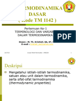 TERMODINAMIKA - 1. Terminologi dan Variabel dalam Termodinamika