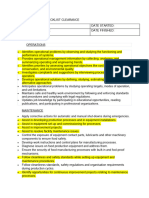 Cadet Engineer Checklist Clearance