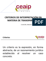 Criterios de Interpretacion en Materia de Transparencia